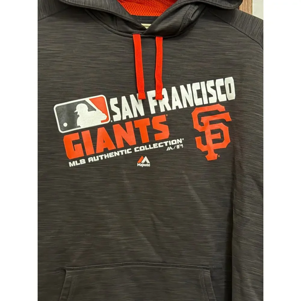 MLB San Francisco Giants Majestic Therma Base Hoodie Pullover Sweatshirt- 2XL - Picture 2 of 5